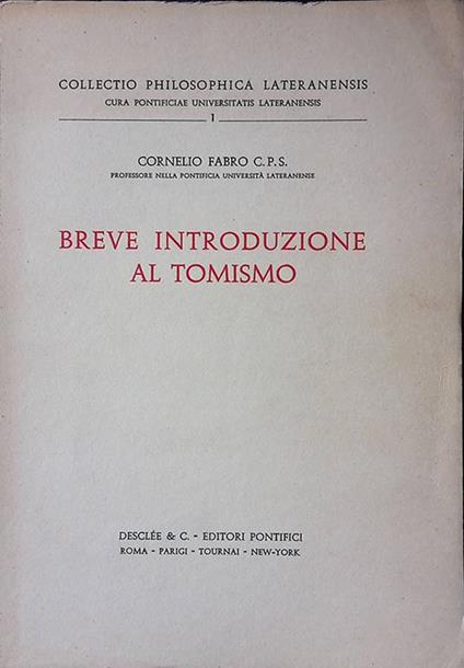 Breve introduzione al Tomismo - Cornelio Fabro - copertina