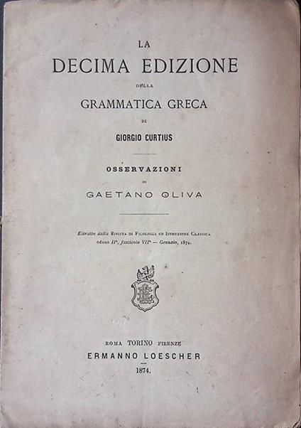 La decima edizione della grammatica greca - copertina
