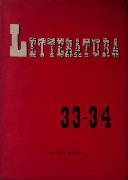 Letteratura 33-34. Anno V maggio-agosto 1958 - Alessandro Bonsanti - copertina