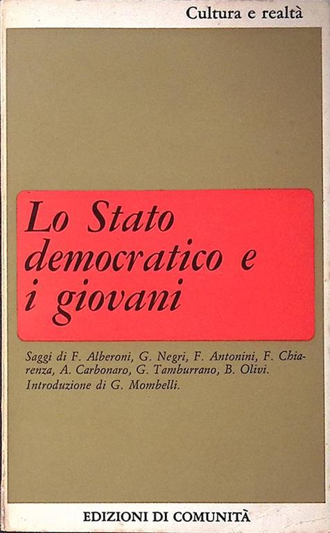 Lo stato democratico e i giovani - copertina