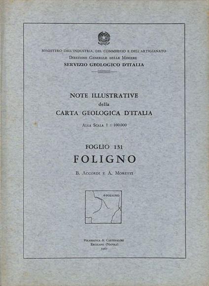 Note illustrative della Carta Geologica d'Italia. Foglio 131. Foligno - copertina