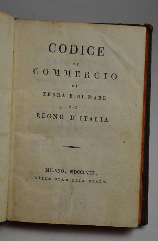 Codice di commercio di terra e di mare per il Regno d'Italia - copertina