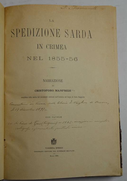 La spedizione sarda in Crimea nel 1855-56. Narrazione.. - copertina