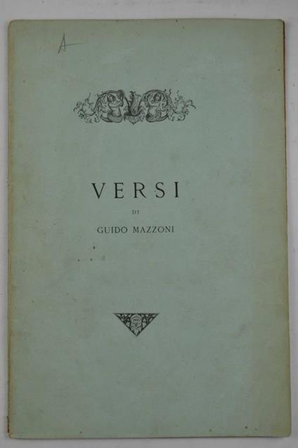 Versi - Guido Mazzoni - copertina