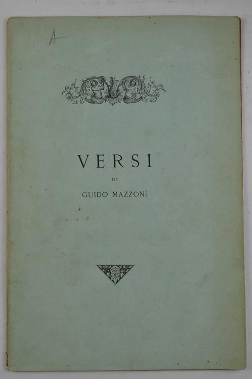 Versi - Guido Mazzoni - copertina