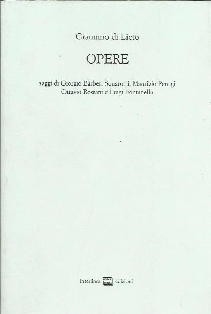 Opere (Giannino Di Lieto) - Giannino Di Lieto - copertina