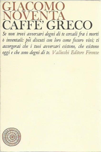 Caffè greco - Giacomo Noventa - copertina