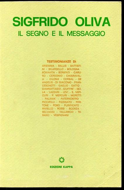 Sigfrido Oliva Il segno e il messaggio - copertina