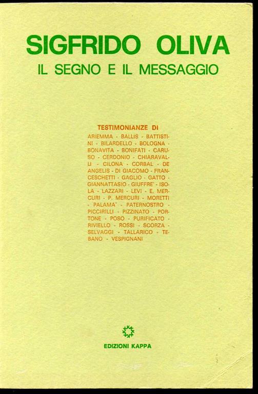 Sigfrido Oliva Il segno e il messaggio - copertina