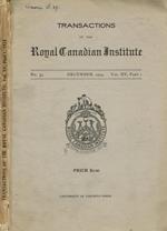 Transactions of the royal canadian institute. N.33, december 1924, vol XV, part I