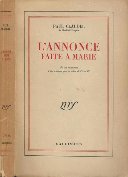 L’annonce faite a Marie - Paul Claudel - copertina