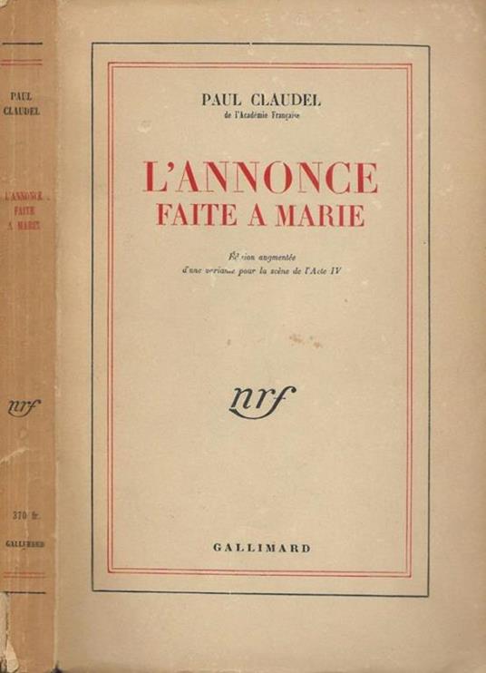 L’annonce faite a Marie - Paul Claudel - copertina