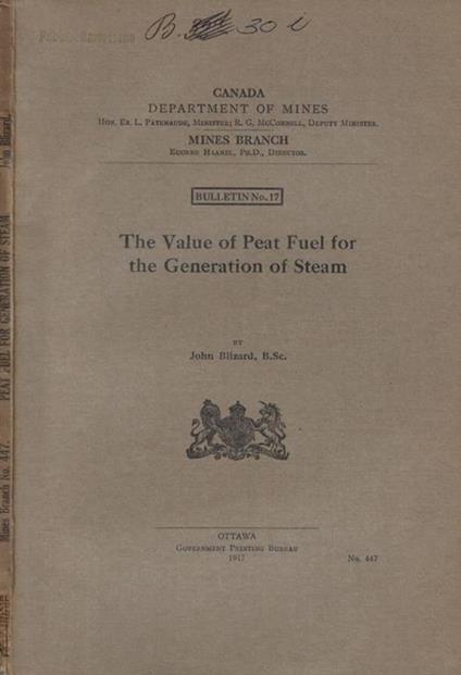 The Value of Peat Fuel for the Generation of Steam John Biizard - copertina