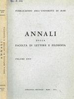 Annali della facoltà di lettere e filosofia. Vol. XVII-1974