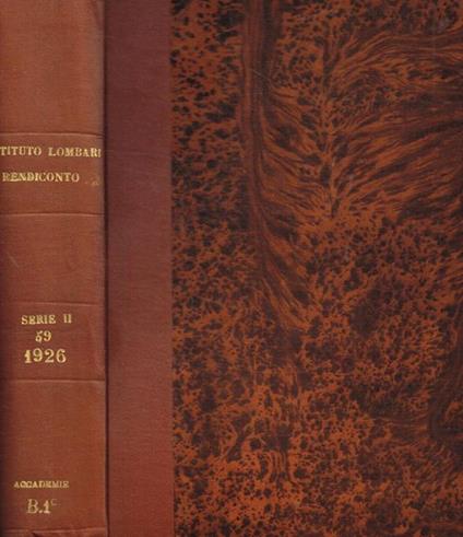 Reale istituto lombardo di scienza e lettere. Rendiconti serie II, vol.LIX - copertina