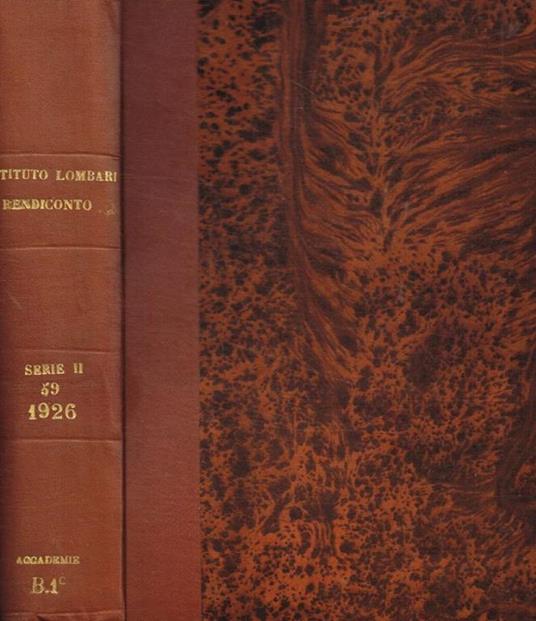 Reale istituto lombardo di scienza e lettere. Rendiconti serie II, vol.LIX - copertina