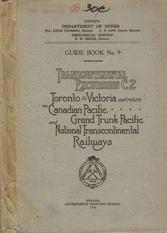 Guide Books n.9. Transcontinental excursion C2 Canada department des mines - copertina