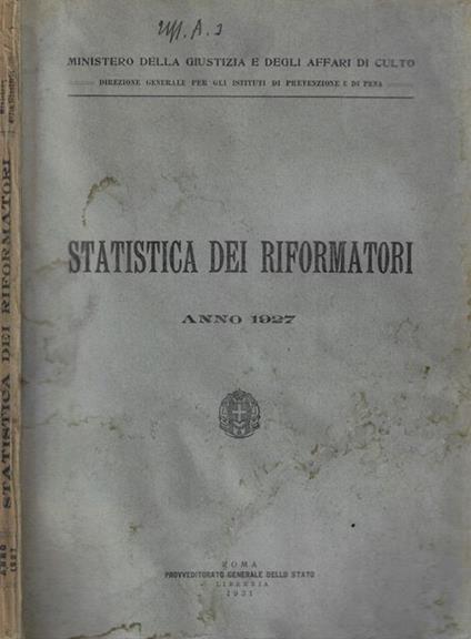 Statistica dei riformatori anno 1927 - copertina