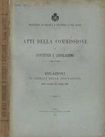 Atti della Commissione di statistica e legislazione- Relazioni e verbali delle discussioni della sessione del luglio 1912
