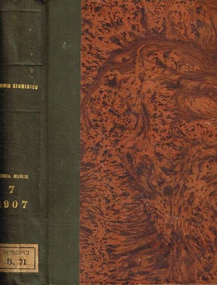 Archivio giuridico Filippo Serafini. Terza serie, vol.VII Enrico Serafini, diretto da - copertina