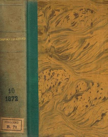 Archivio giuridico. Vol.X Filippo Serafini, diretto da - copertina