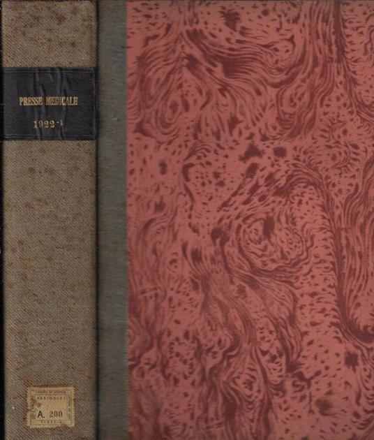 La Presse Medicale gennaio-giugno Anno 1922 - copertina