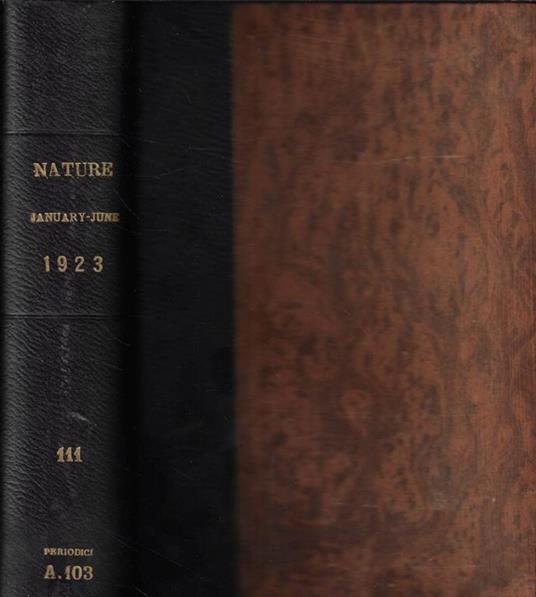 Nature a weekly illustrated Journal of Science Vol. CXI- January to june 1923 - copertina