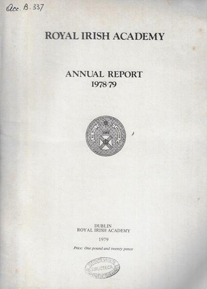 Annual Report 1978-79. Royal Irish Academy - copertina