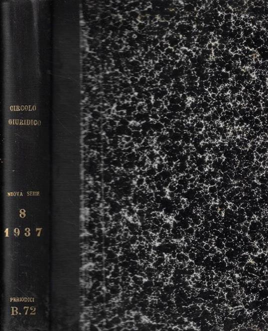 Il Circolo Giuridico Anno 1937 Indice della Parte I-II-III - copertina