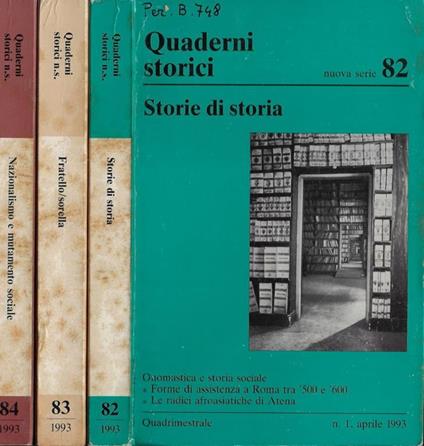 Quaderni storici N. 82, 83, 84 1993 - copertina