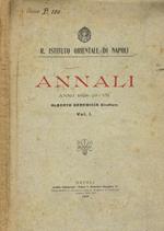 R. istituto orientale di Napoli. Annali anno 1928-29-VII, vol. I Alberto Geremicca, diretti da