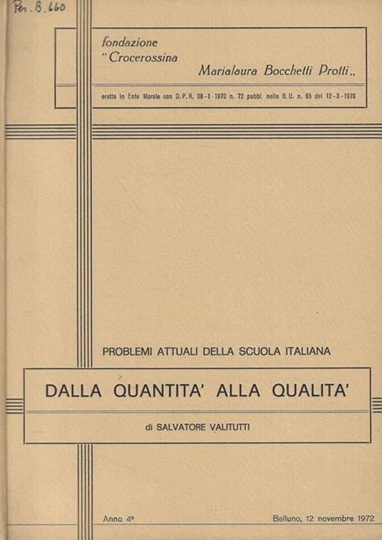 Dalla quantità alla qualità - Salvatore Valitutti - copertina