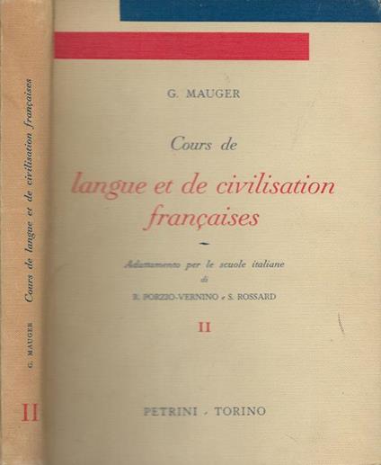 Cours de langue et de civilisation francaises G.Mauger - copertina
