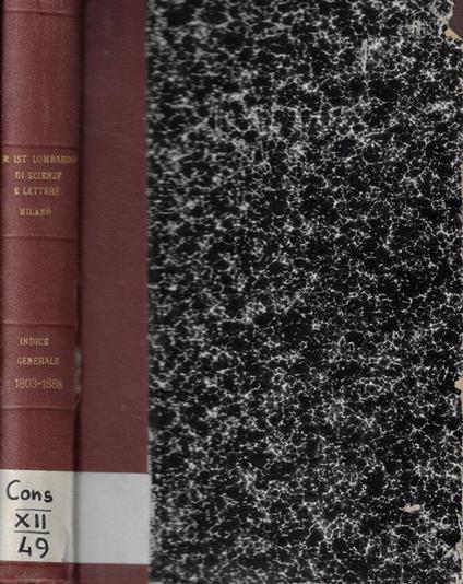 Indice Generale dei lavori dalla fondazione all'anno 1888 per autori e materie - copertina