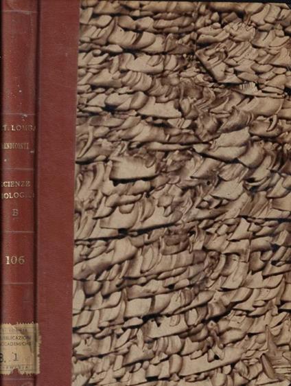 Rendiconti Scienze Biologiche e Mediche B Fasc. I-II Anno 1972 - copertina