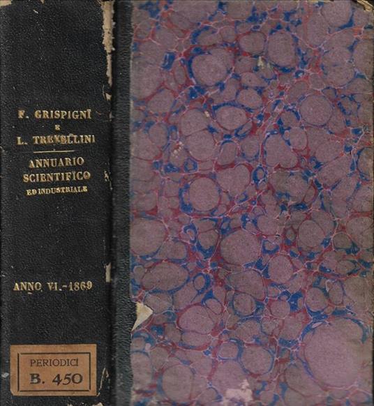 Annuario Scientifico ed industriale Anno 1869 - copertina