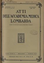 Atti dell'Accademia Medica Lombarda n. 1-4 Anno 1937