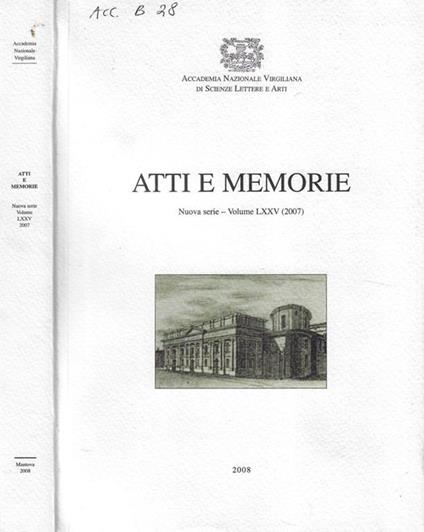 Atti e memorie della Accademia Petrarca di lettere, arti e scienze nuova serie Vol. LXIII-LXIV anni 2001-2002 - copertina