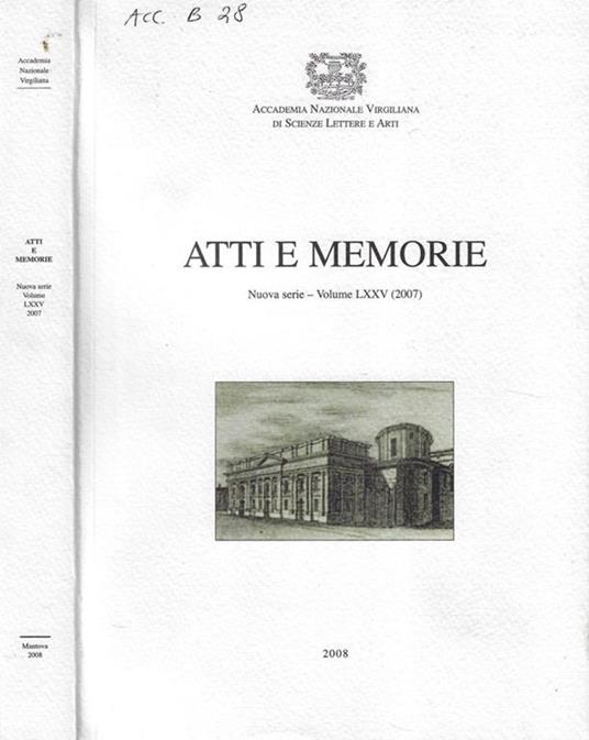Atti e memorie della Accademia Petrarca di lettere, arti e scienze nuova serie Vol. LXIII-LXIV anni 2001-2002 - copertina