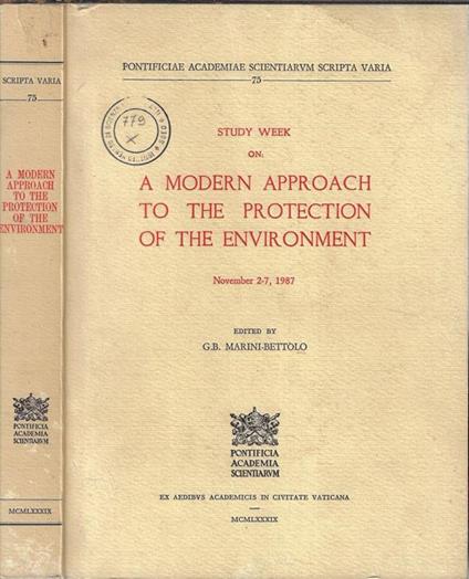 Study week on a modern approach to the protection of the environment G. B. Marini-Bettolo - copertina