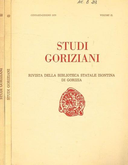 Studi goriziani. Rivista della biblioteca statale isontina di Gorizia. Anno 1979, fasc.1 e 2 - copertina