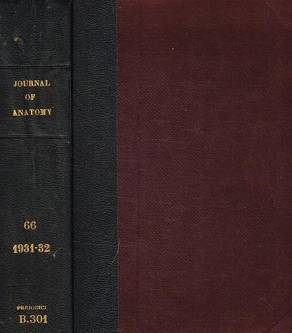 Journal of anatomy. Originally the journal of anatomy and physiology. Vol.LXVI, october 1931-july 1932 - copertina