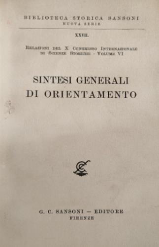 Sintesi generali di orientamento - copertina