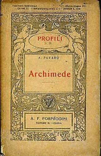 Archimede - Antonio Favaro - copertina