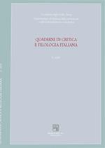 Quaderni di Critica e filologia italiana. N. 2, 2005. Testi di G.Cura, A.Peonia, M.C