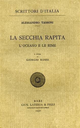 La secchia rapita. L'oceano e le rime - Alessandro Tassoni - copertina