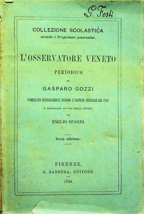 L'Osservatore veneto - Gasparo Gozzi - copertina