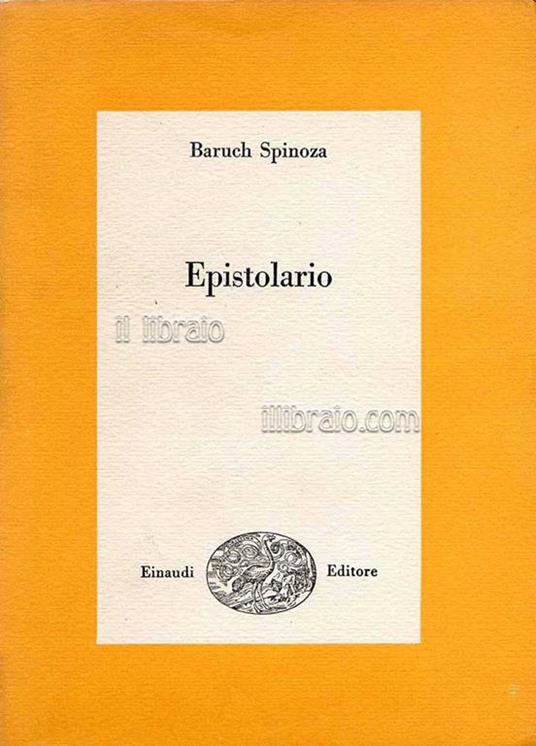 Epistolario - Baruch Spinoza - copertina