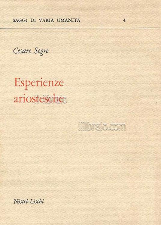 Esperienze ariostesche - C. Segre - copertina
