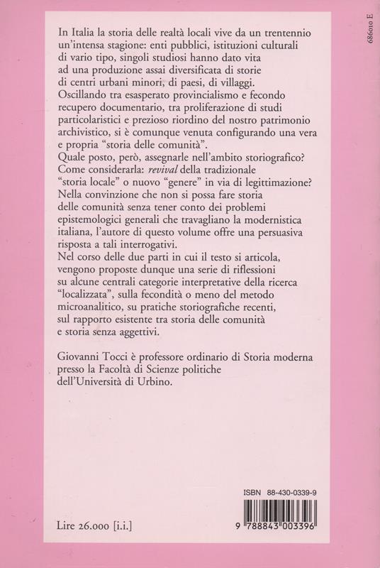 Le comunità in età moderna. Problemi storiografici e prospettive di ricerca - Giovanni Tocci - 2
